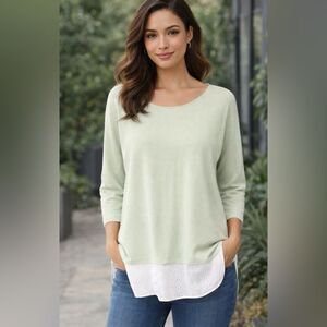 Ann Taylor  Sweater with Eyelet Hem